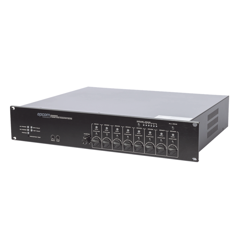 Controlador de Extensión de Evacuación de Voz | 8 Zonas | 500W | Soporta Máx. 19 SF6200MS en Cascada