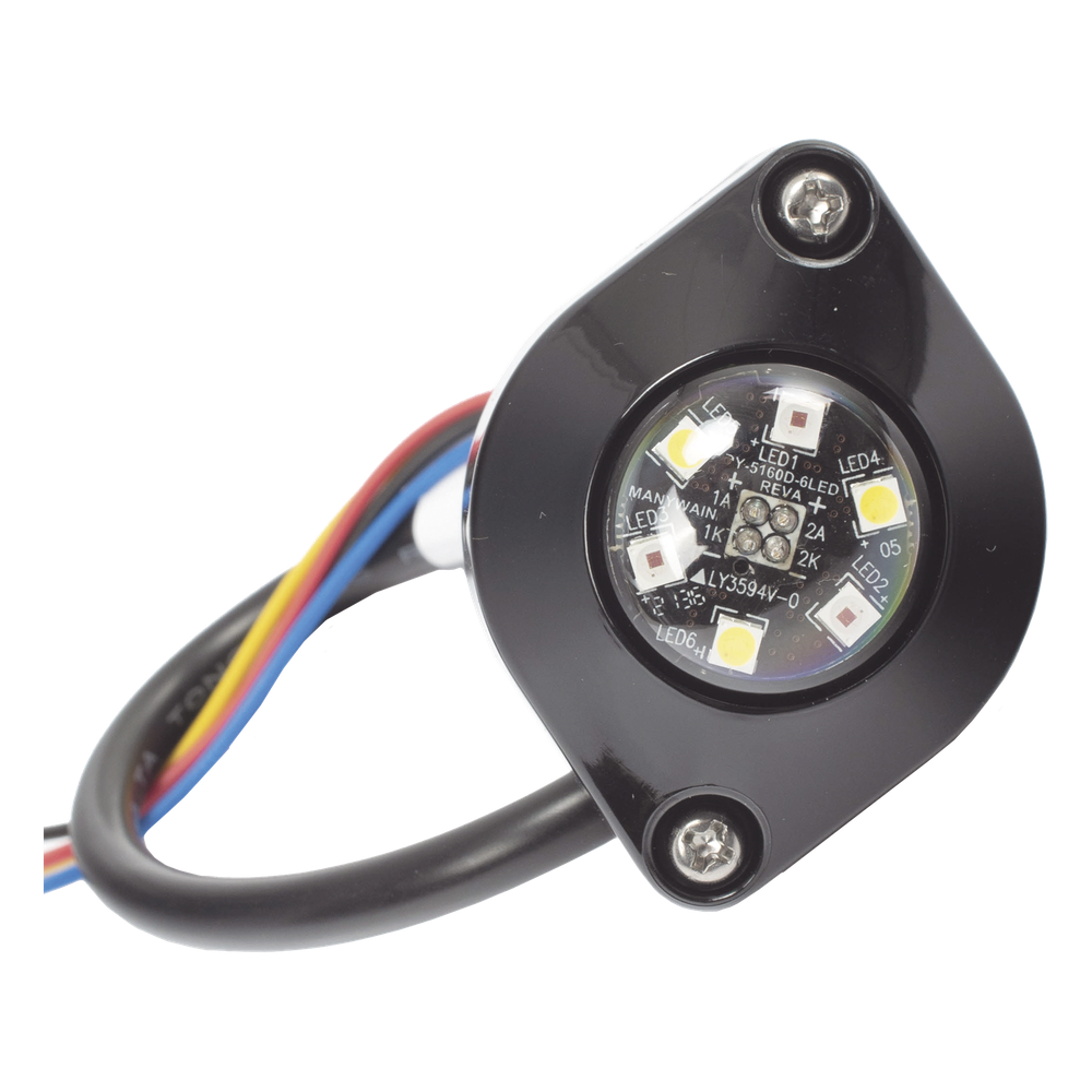 Estrobo Oculto de 6 LED, Ambar/Blanco, Lente Transparente, Bisel Negro