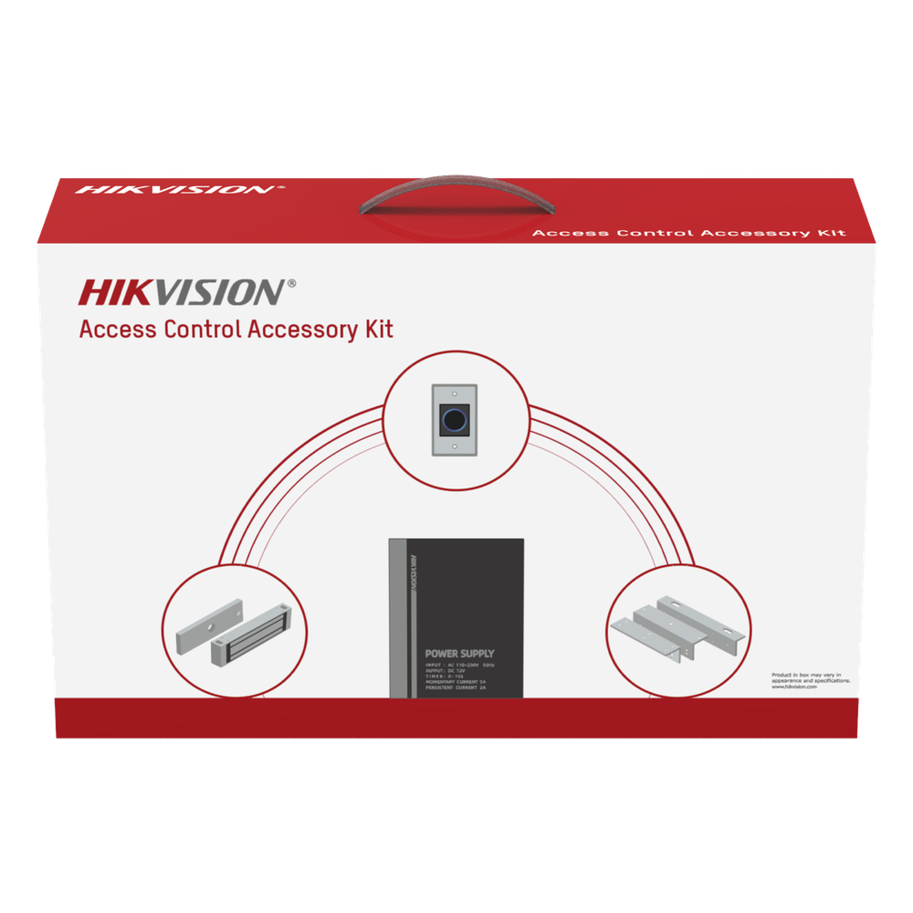 Kit HIKVISION para para Control de Acceso / Fuente 12 Vcd 2 A + Botón de Salida + Chapa Magnética 600 Lbs / Para Instalación de Control de Acceso Autónomo (Facial Min Moe, Teclados, Lectores de Huella, Etc...)