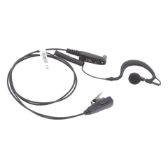 Micrófono-Audífono de Gancho Ergonómico / Cable con Resorte Reforzado con Kevlar / PTT de Solapa / Conector Multipin H02 para Hytera y Telox