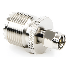 Adaptador en Línea, de Conector SMA Macho a UHF Hembra (SO-239), Níquel/ Oro/ Teflón.