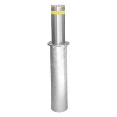 Bolardo Hidráulico Antiembestida 220 mm × 600 mm / Acero Inoxidable 304 / 200,000 J de Resistencia al Impacto / Bomba Hidráulica Integrada / Ciclo de 4 seg / 100 Ciclos por Hora
