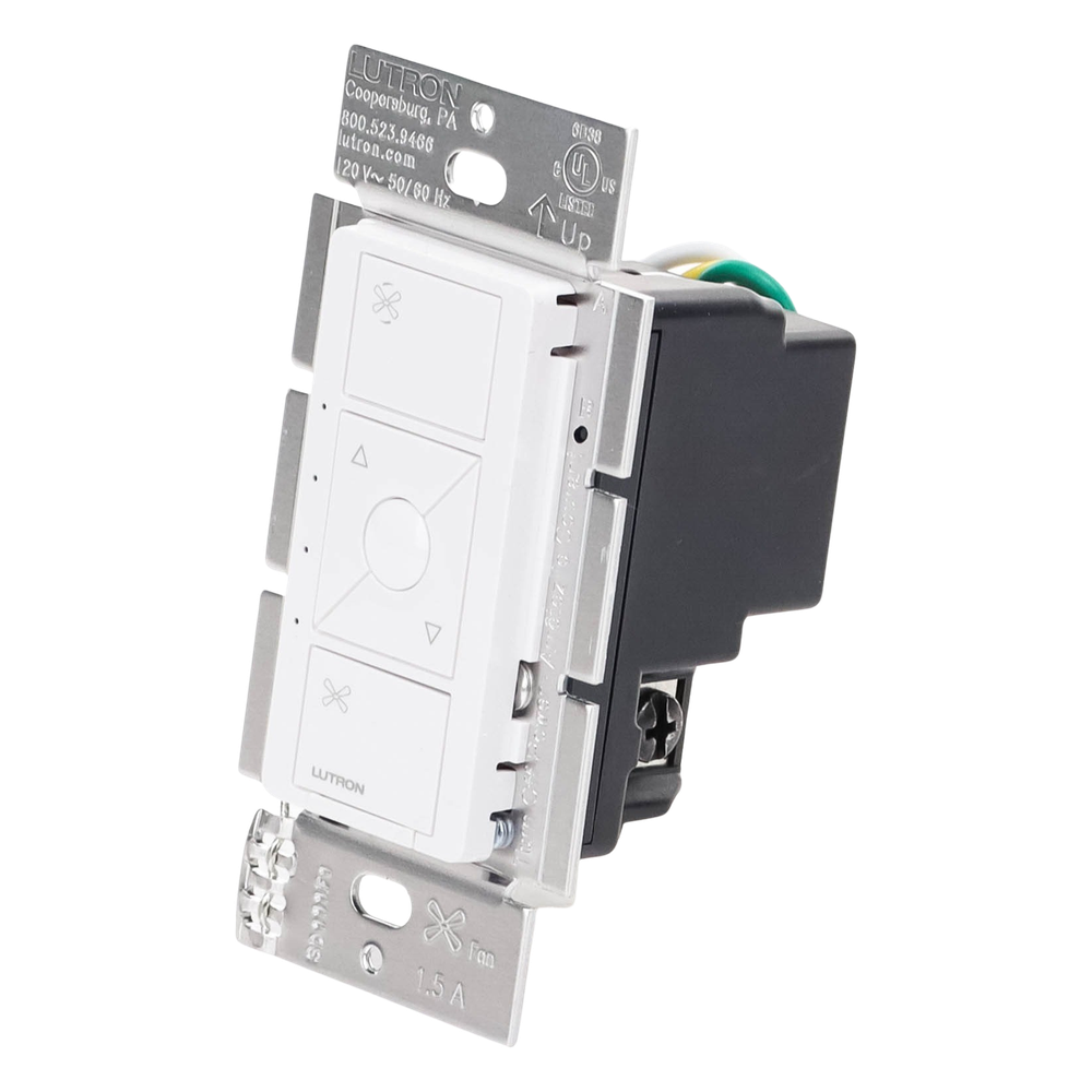 Control de velocidad inalámbrico Caseta Wireless para ventilador de techo de paletas, 120 V, 1.5 A, unipolar, requiere neutro, color blanco