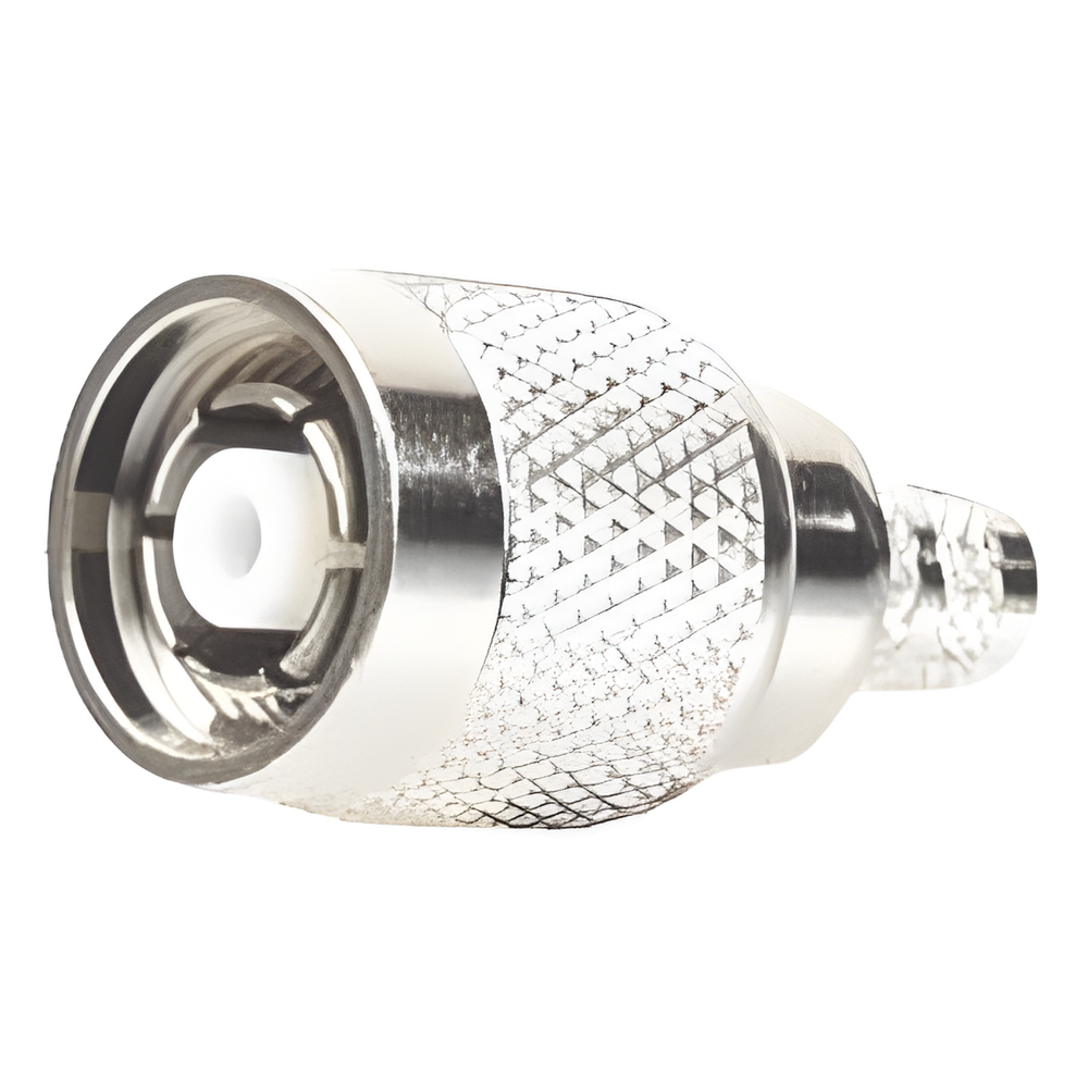 Conector TNC Macho Inverso de Anillo Plegable para Cables LMR-240, RG-8/X, Níquel/ Oro/ Teflón.
