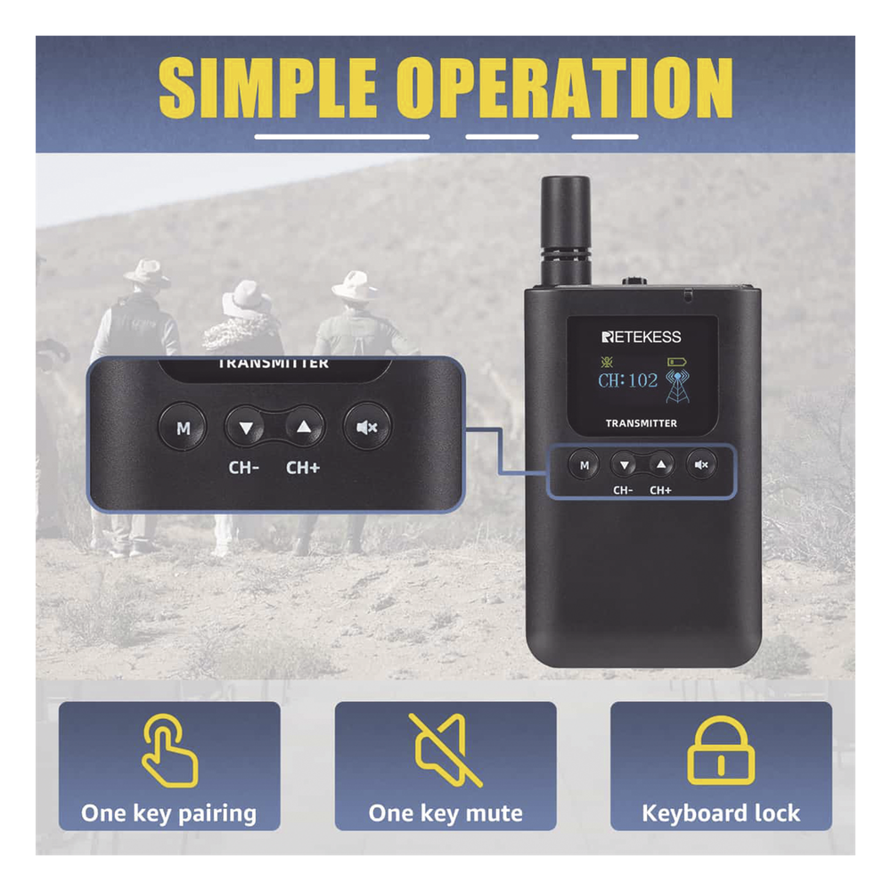 Kit para guía turístico de 1 transmisor y 10 receptores