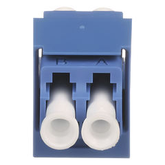 Módulo Acoplador LC Duplex, para Fibra Óptica Monomodo OS1/OS2, Tipo Mini-Com, Color Azul