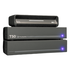KIT Amplificador T50 y Streamer de Audio Modular MS.1 | PoE + USB-C | HDMI eARC + Óptica + RCA | Bluetooth LE Audio | WiFi | Control4-Crestron-Elan-RTI-URC-Savant-Lutron | AirPlay2-GoogleCast-SpotifyConnect