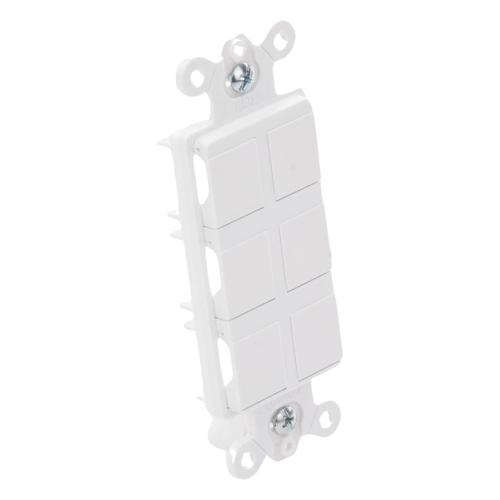 Marco de 6 puertos personalizable para conectores de red, fibra óptica, coaxial y telefonía, línea Claro, color blanco