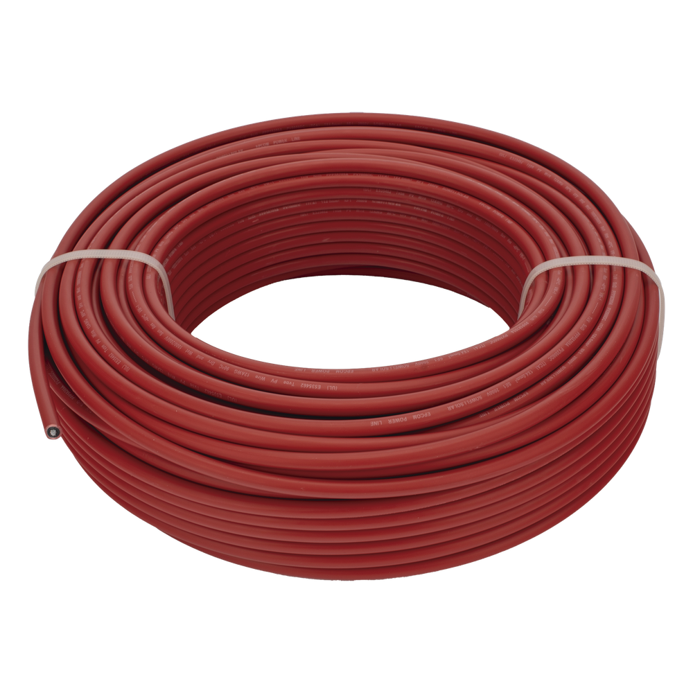 Cable Fotovoltaico Rojo/ Cobre Estañado / 4 mm² (12 AWG) / 2000V / Rollo de 50 m / / UL 4703 y TUV