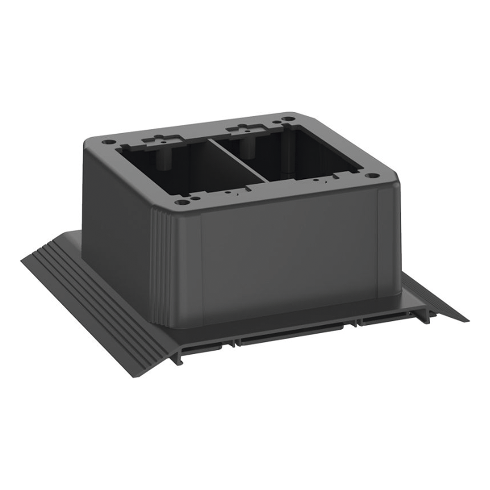 Caja de Conexión Doble, Para Uso con Canaleta de Piso AFR4BCBL6, Material PVC Rígido, Color Negro