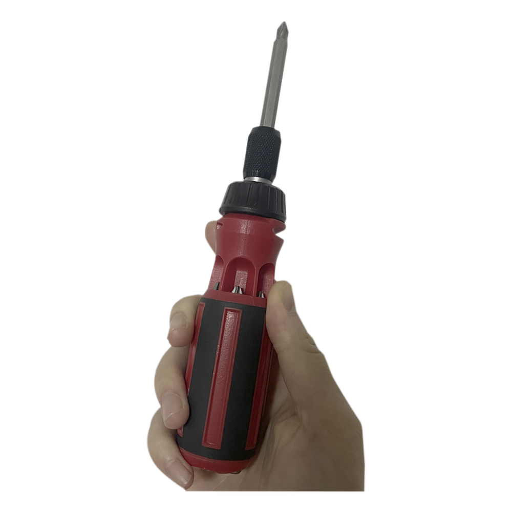 Desarmador 6 en 1 con Mango de Agarre Plástico (Torx #10 y #20, Hexagonal #5, PH0, PH2, Plana #5)