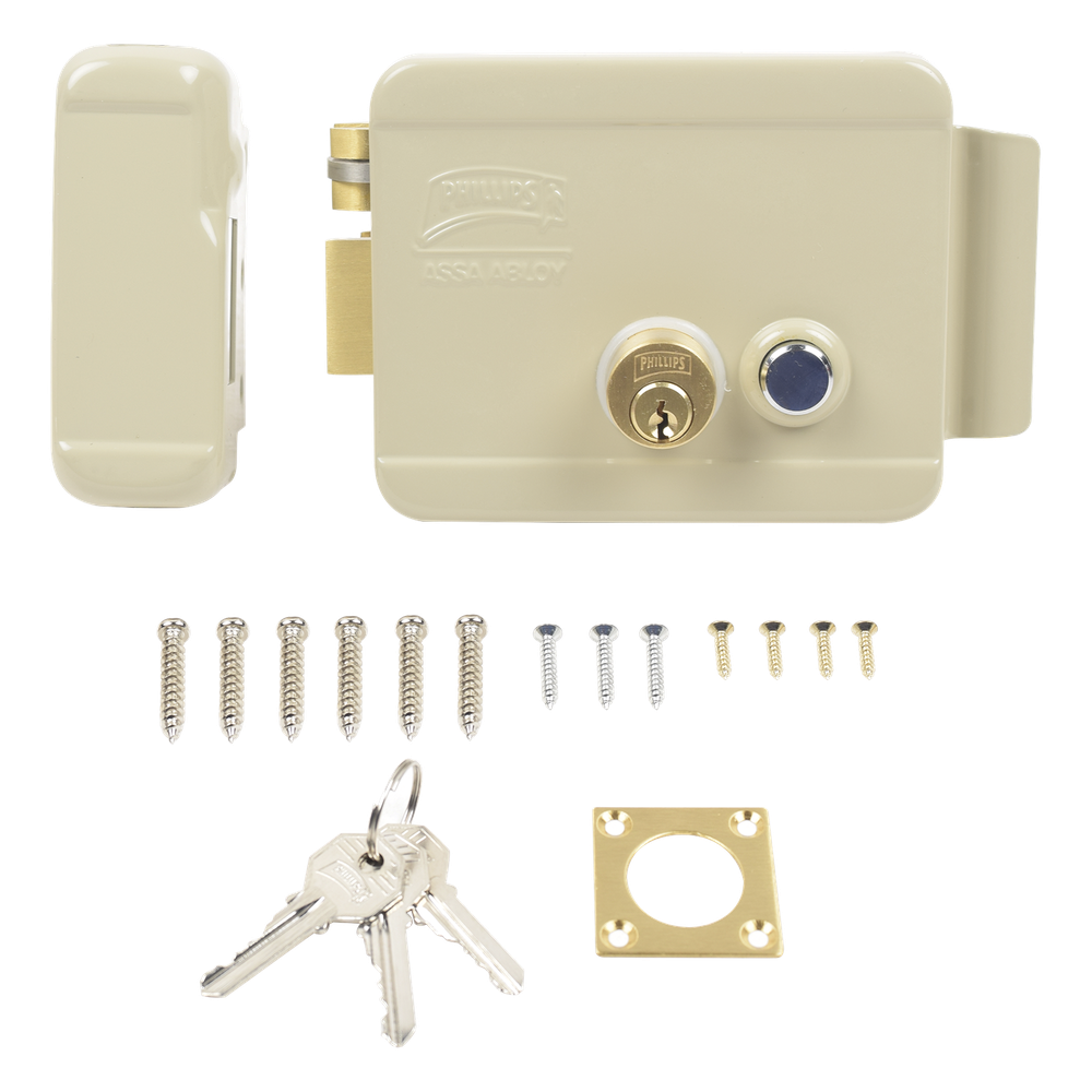 Cerradura Eléctrica / Incluye Llave /Con Botón integrado / Izquierda / Exterior