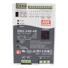 Fuente de Poder Industrial de 240W con Cargador de Baterías, salida 48Vcc, 5A, para montaje Riel Din