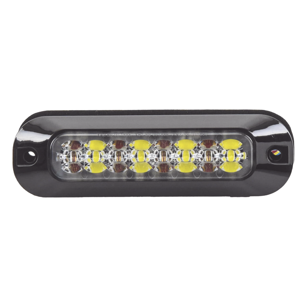 Luz Auxiliar de 8 LED, Rojo/Blanco, Lente Transparente