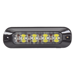 Luz Auxiliar de 8 LED, Rojo/Blanco, Lente Transparente