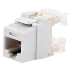 Conector Jack Estilo 110 (de Impacto), Tipo Keystone, Categoría 5e, de 8 Posiciones y 8 Cables, Color Blanco