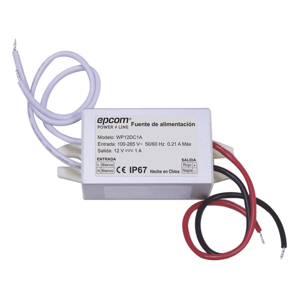 Fuente 12 V  |  1 Amper  |  Waterproof  | Intemperie grado IP67