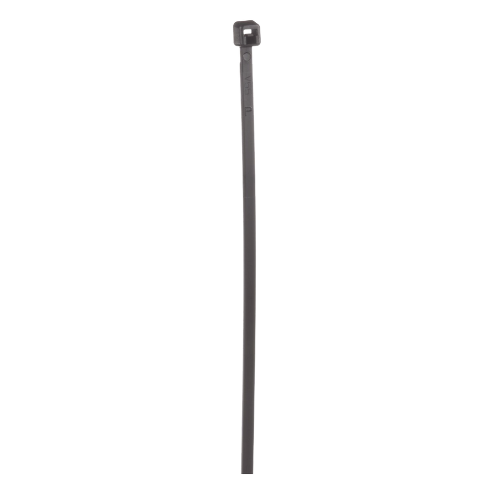 Cincho de Nylon 6.6 de Bloqueo, 203 mm largo x 2.5mm ancho, Color Negro, Exterior Resistente a Rayos UV, Paquete de 100pz