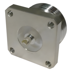 Conector DIN 7-16 Hembra, Tipo Flange de 4 Hoyos para Panel y Copa Soldable.