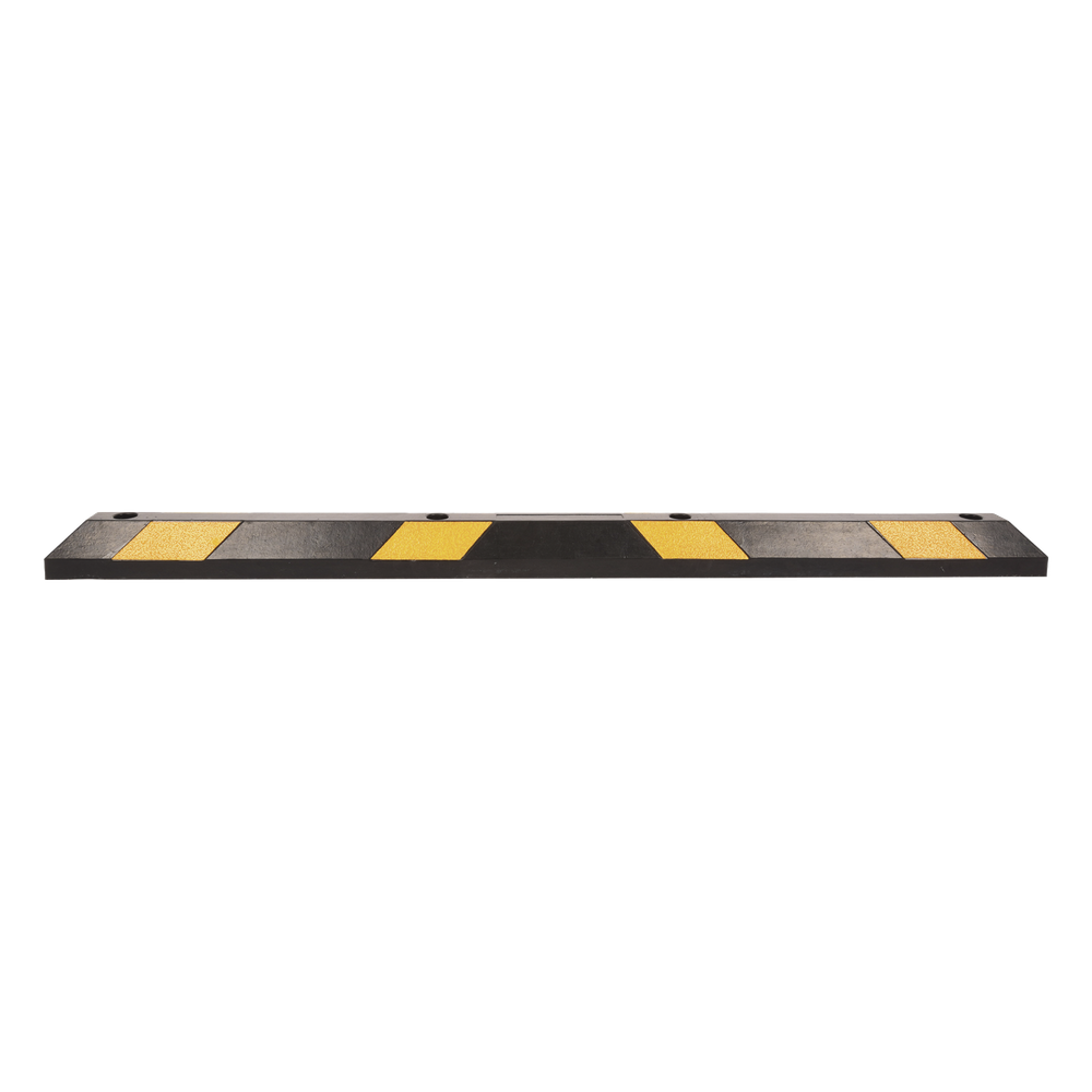 Tope Vehicular P / Estacionamiento / 183cm / Color Negro-Amarillo / 8 Franjas Reflejantes.