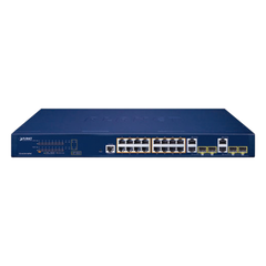 Switch Administrable PoE  Capa 2 de 16 Puertos 10/100/1000 Mbps 802.3af/at, 4 Puertos SFP Gigabit, Hasta 240 W