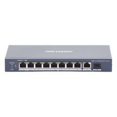 Switch PoE+ / No Administrable / 7 Puertos 1000 Mbps 802.3 af/at (30 W) / 2 Puertos 1000 Mbps Hi-PoE (90 W) / 1 Puertos 1000 Mbps Uplink / 1 Puerto SFP / Modo Extendido hasta 300 Metros / 110 Watts