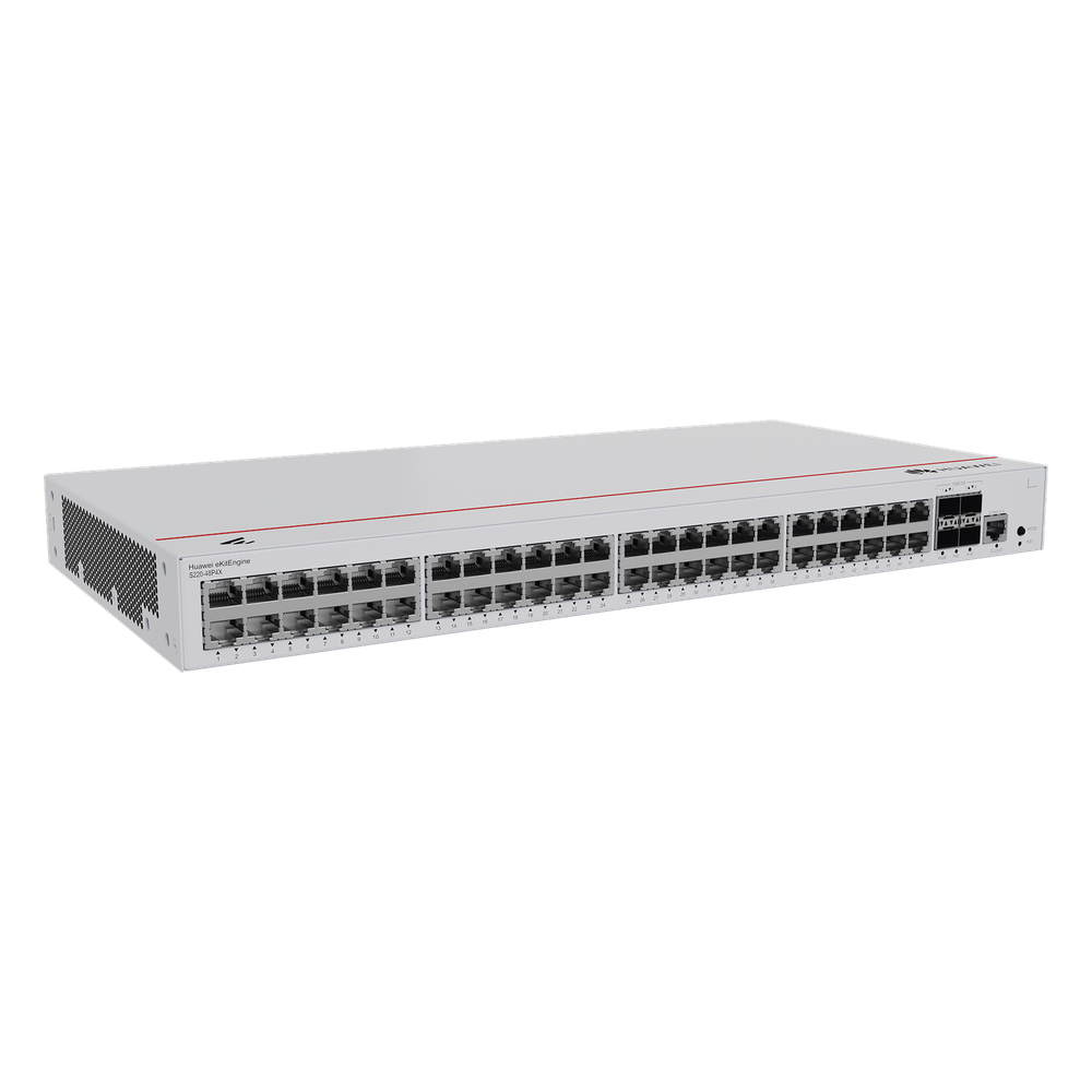 Switch de Acceso Gigabit Administrable PoE Capa 2 / 48 puertos 10/100/1000 Mbps (PoE) / 4 Puertos 10GE SFP+ Uplink / ERPS / IMGP Snooping / DHCP Snooping / PoE Perpetuo / 380W / Administración Nube Gratis