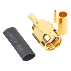 Conector SMA Macho Inverso de Anillo Plegable para Instalar en Cables RG-174/U y RG-316/U.
