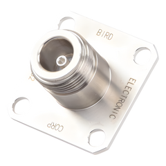 Conector N Hembra de Cambio Rápido / Wattmetro BIRD 43, 4304, 4 perforaciones a 18 mm, Níquel/ Plata/ Teflón.â€‹