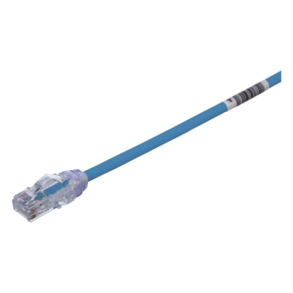 Cable de Parcheo UTP Cat6A, CM/LSZH, Diámetro Reducido (28AWG), Color Azul, 3 Metros (9.84 Pies).