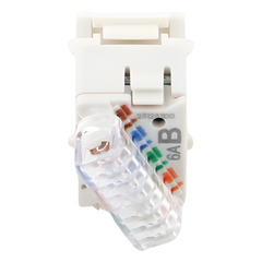 Jack Ultramax Cat6A, UTP, Tipo Keystone, Color Blanco, Punch Down