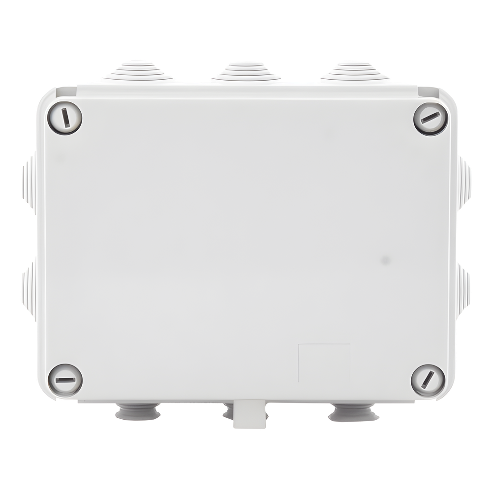 Caja de derivación de PVC Auto-extinguible con 10 entradas, tapa atornillada, 190 x 140 x 70 MM, Para Exterior (IP55)