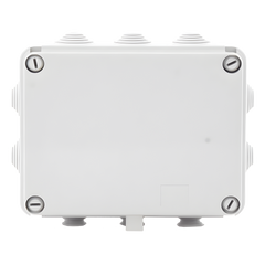 Caja de derivación de PVC Auto-extinguible con 10 entradas, tapa atornillada, 190 x 140 x 70 MM, Para Exterior (IP55)