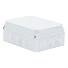 Caja Estanca de PVC Para Derivación y Conexión, 12 Entradas, Tapa Atornillada, 300x220x120 mm  (Área interna), Uso Exterior IP55, Material que no Propaga el Fuego y Libre de Hálogenos