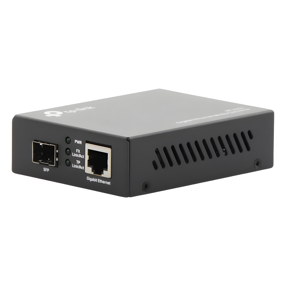 Convertidor Fibra Óptica Monomodo o Multimodo / 1 Puerto SFP 1000 Mbps / 1 Puerto RJ45 10/100/1000 Mbps / Plug and Play