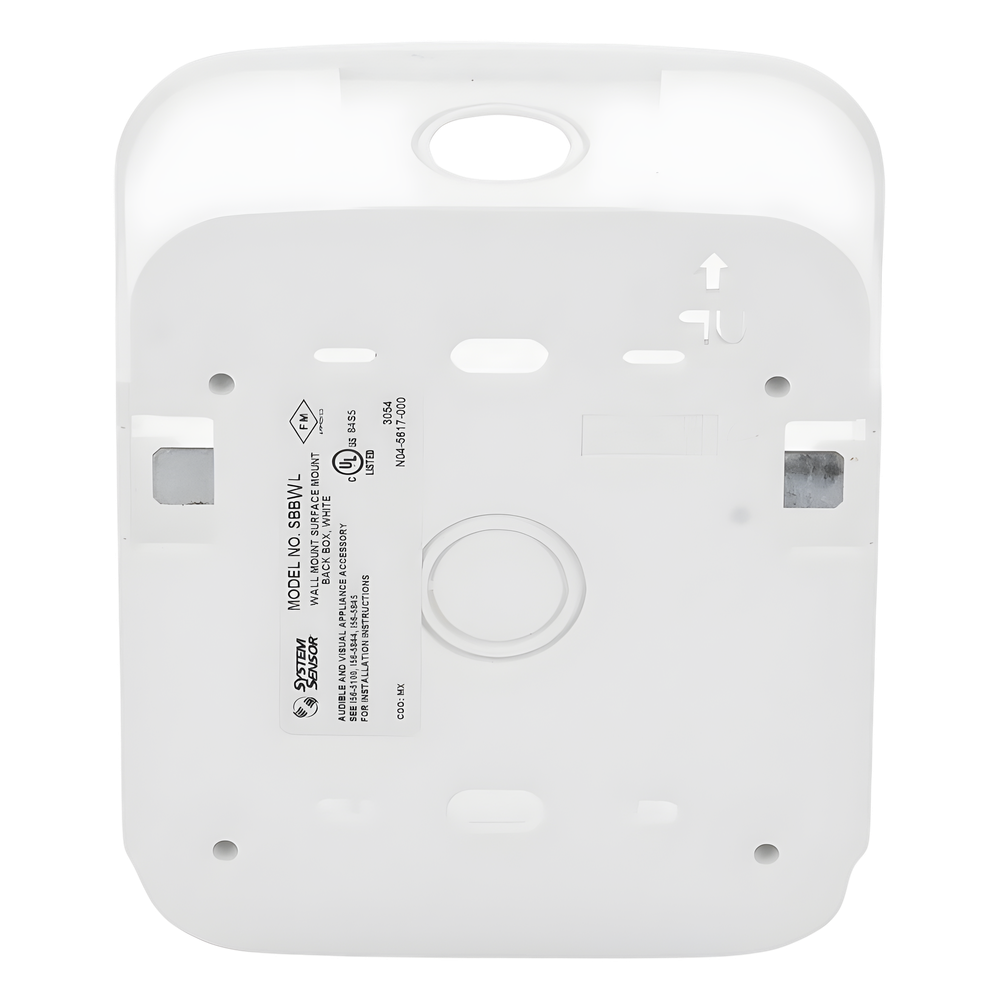 Caja de montaje en superficie para pared, color blanco, compatible con sirenas, estrobos y campanas, Serie L
