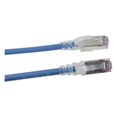 Patch Cord Skinny Cat6A Blindado S/FTP, 1.52 Metros (5 Pies), Diámetro Reducido 28 AWG, Color Azul