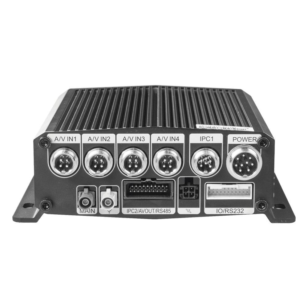DVR Móvil / Multiplataforma / 4 Canales AHD + 2 canales IP/ Almacenamiento en Memoria Micro SD / H.265 / Chip IA Embebido / Soporta 4G / GPS / WIFI