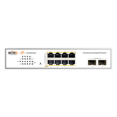 Switch Administrable PoE  / 8 puertos PoE af/at Gigabit /  2 x SFP Gigabit / Administración Cloud Gratuita / Presupuesto 120 W