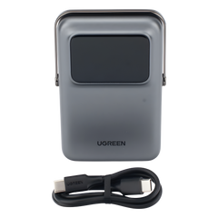 Power Bank Serie UNO Inalambrico | 10000mAh | 7.5W/20W  |  Con Emojis de Estado | Carga Rápida USB-C Bidireccional  | Pantalla TFT  Inteligente | Con Holder | Color Grey.