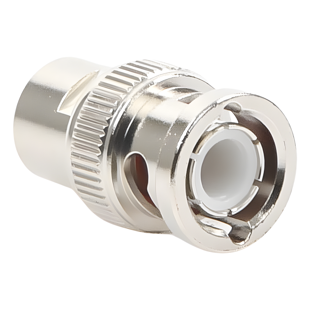 Conector BNC Macho de Rosca para Cable LP-142, RG-58/U, RG-142/U, Níquel, Oro, Delrin. .