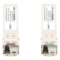 Transceptores Ópticos Industriales Bidireccionales SFP+ (Mini-Gbic) / Monomodo 1270 & 1330 nm / 10 Gbps / 10GBASE / Conector LC/UPC Simplex / DDM / Hasta 10 km / 2 Piezas
