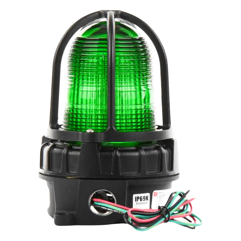 Luz de advertencia LED para ubicaciónes peligrosas, montaje para superficies, 24 VCD, color Verde