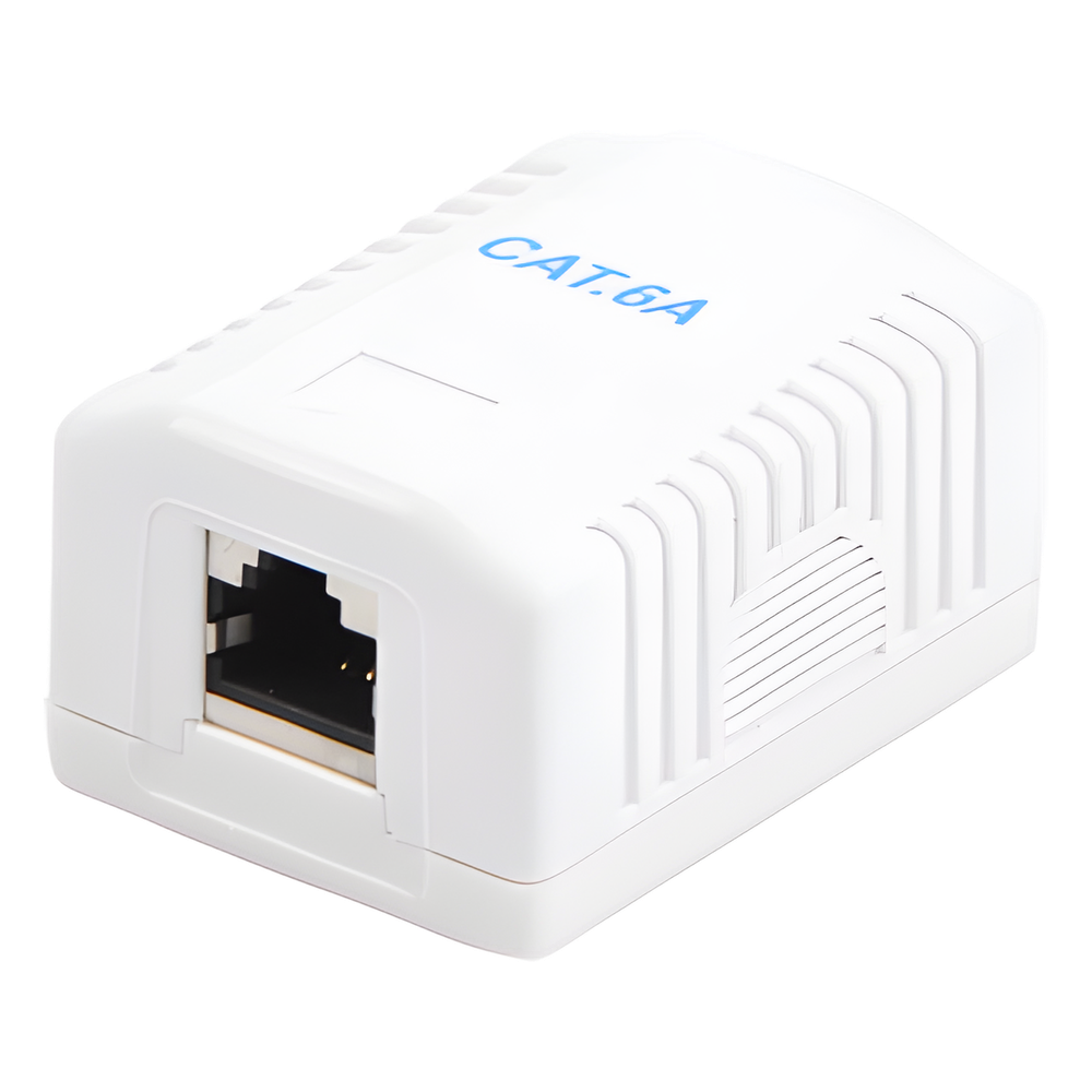 Caja de Pared con 1 Puerto, Incluye 1 Jack STP Cat6A