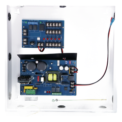 Fuente de Poder con Respaldo para Control de Acceso AL1012FC / 12VDC @ 10A / 8 Salidas Independientes / Conversión 115VAC a 12-24VDC / Batería de Respaldo 40Ah / Interfaz FACP / Supervisión AC y Batería / Montaje en Pared