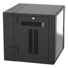 Gabinete PanZone de Montaje en Pared, de 19in, Puerta con Ventana de Seguridad, 12 UR, 635mm de Profundidad, Color Negro