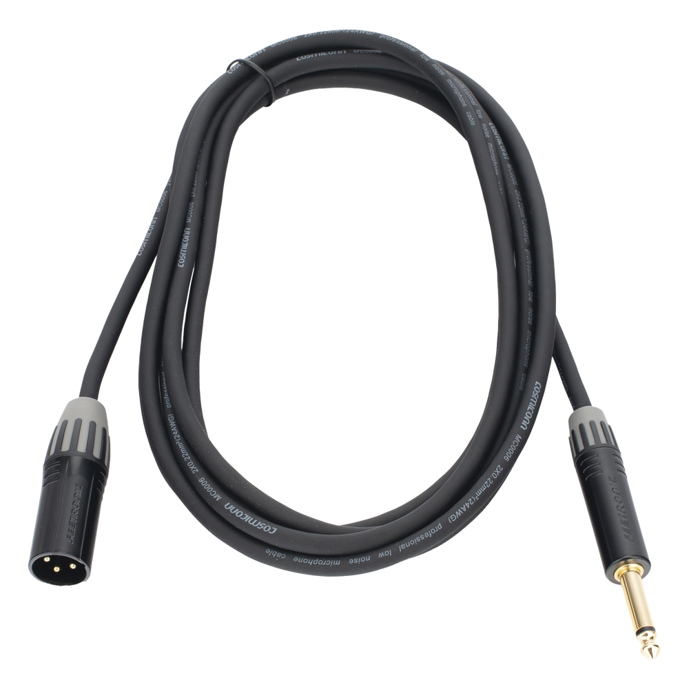 Cable de Audio | XLR 3 Polos Macho a Plug 1/4 in mono | Conector Seetronic Serie M SCMF3 - MP2X | Longitud 3m