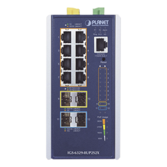 Switch Industrial Administrable Capa 3, Con 8 Puertos PoE Gigabit 802.3bt, 2 Puertos SFP de 1 G / 2.5 G, 2 Puertos SFP 10 G