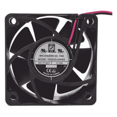 Ventilador Anticondensante Axial Cuadrado, 60x60x25 mm, 24 Vcc, 4500 RPM, 2.9 W, 0.12 A, Flujo de Aire de 25.0 CFM, Unión Sellada.