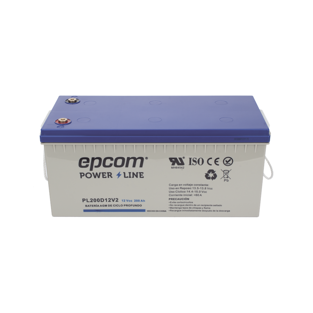 Batería de respaldo 12 V 200 Ah AGM | Certificada UL94-HB Retardo a la flama básica | Ciclo profundo | Para uso en aplicaciones fotovoltaicas y de emergencia | Terminales T5